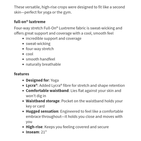 LULULEMON Wunder Under Crop (Hi-Rise) 21" - Picture 9 of 9